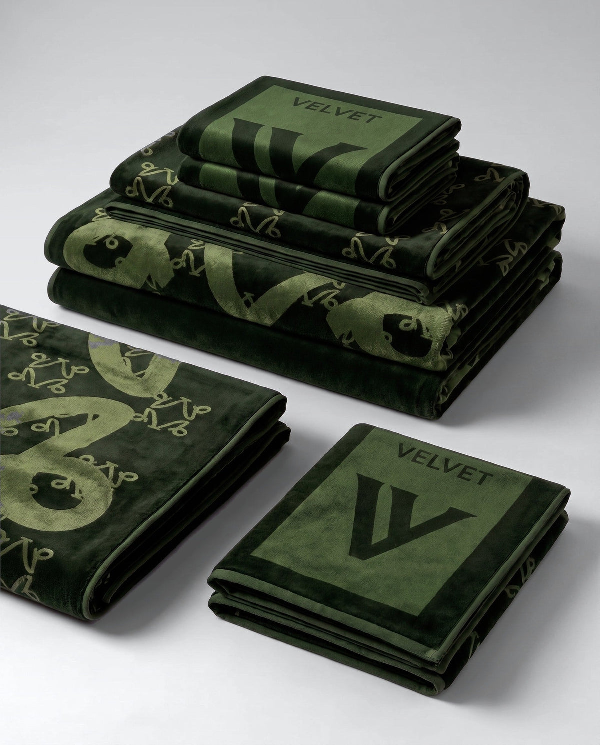 The Temple — Undergrowth monogram face towel, the four sizes